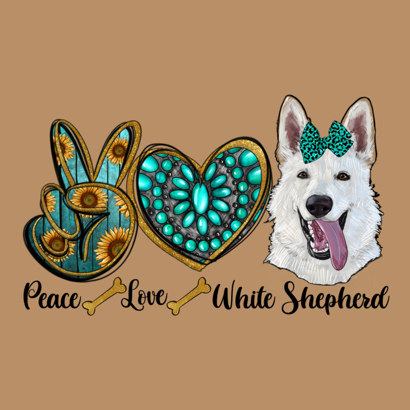 Peace Love White Sepherd Vintage Hoodie by BarkalooDesign | Teevron