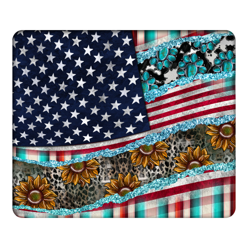 American Flag Mouse Pad Premium Tee by CowhideDigitalArt | Teevron