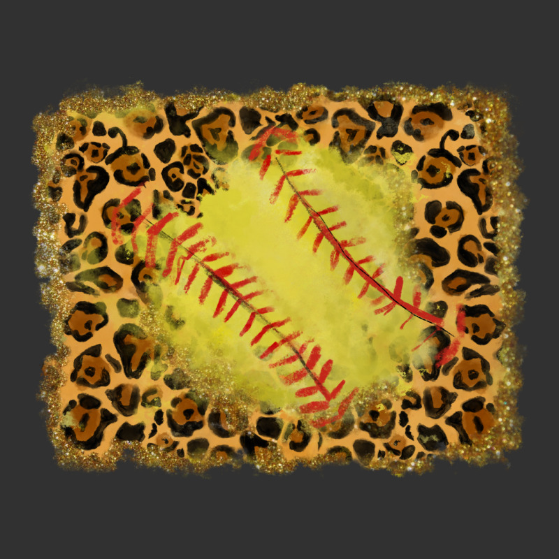 Watercolor Glitter Leopard Softball Background Urban Heavy Tee by RanaPortraitStore | Teevron