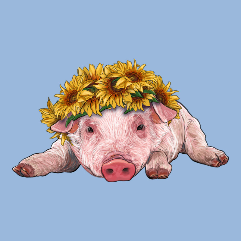 Baby Pig With Sunflower Headband Premium Hoodie by RanaPortraitStore | Teevron