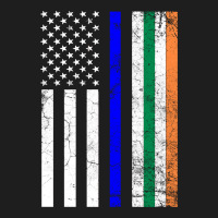 Irish American Flag Thin Blue Line Police St. Patrick's Day Long Sleev Classic Tee | Teevron