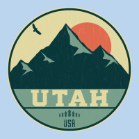 Utah Retro Mountain Badge Classic Tee | Teevron