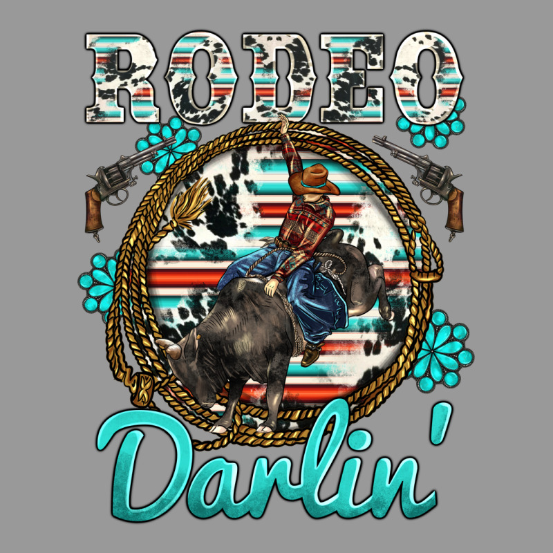 Western Rodeo Darlin' Bullfighter Serape Cowhide Turquoise Gemstones Vintage Hoodie by BarkalooDesign | Teevron