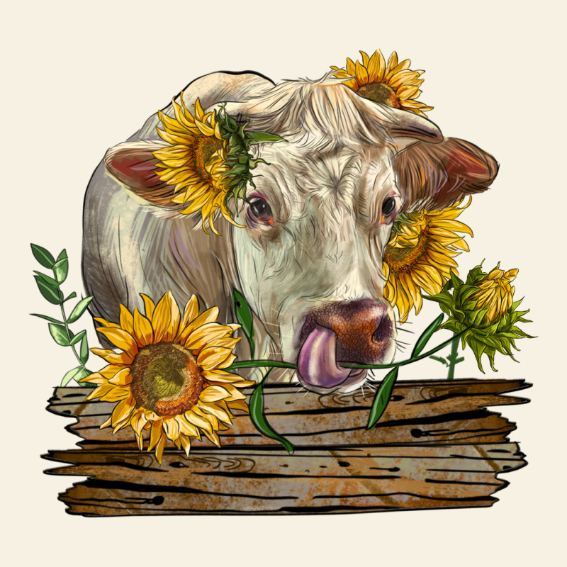 Charolais Cow With Sunflowers Vintage Tee by LillyAllenDesigns | Teevron