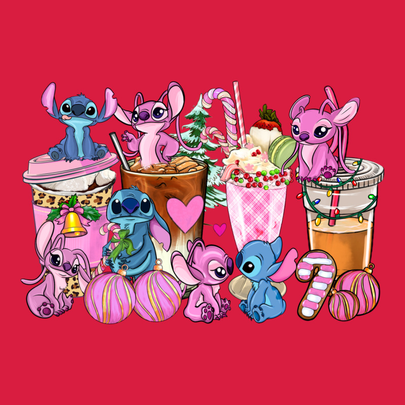 Stitch And Lilo Pink Christmas Coffee Cups Premium Hoodie by AdoDesignShop | Teevron