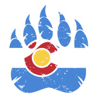 colorado state flag bear paw print pocket place | Teevron