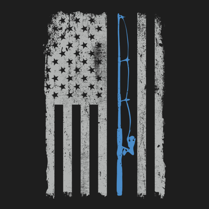 Fishing American Flag Vintage Fishing Rod Patriotic 4ht Of July Gift F Classic Tee by linhVisuals | Teevron