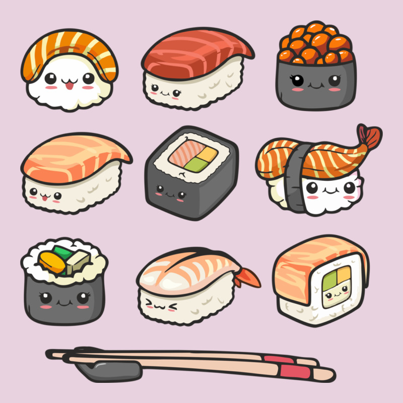 Happy Sushi Kawaii Anime Japanese Food Lover Funny Illustration Gift Classic Tee by linhVisuals | Teevron