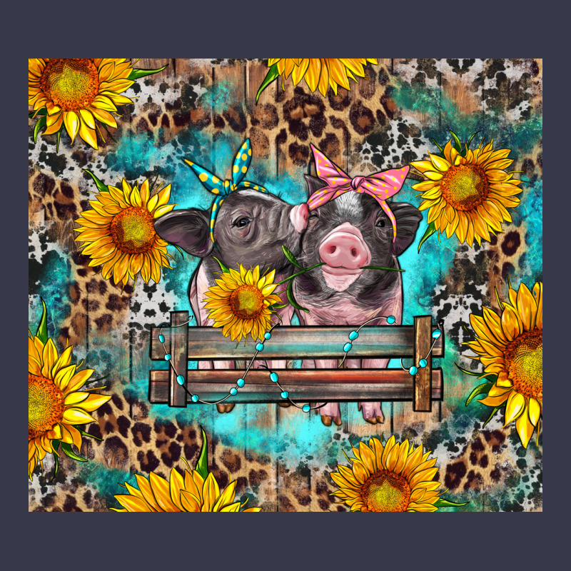 Baby Pigs With Leopard Cowhide And Sunflowers Long Sleeve Tee by Artiststas | Teevron