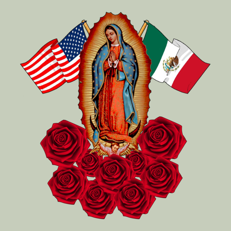 Our Lady Virgen De Guadalupe Mexican American Flag Holiday Classic Tee by linhVisuals | Teevron