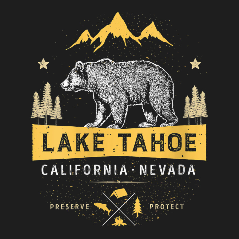 Womens Lake Tahoe National Park California Nevada Vintage Bear Men V N Classic Tee by linhVisuals | Teevron
