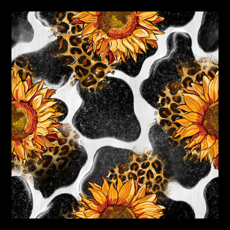 Cowhide Leopard Sunflower Seamless Pattern Heavy Core Tee by BundleAndBundleShop | Teevron