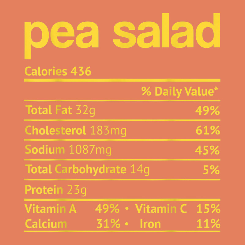 Pea Salad Nutrition Facts Funny Thanksgiving Christmas Food Classic Tee by linhVisuals | Teevron