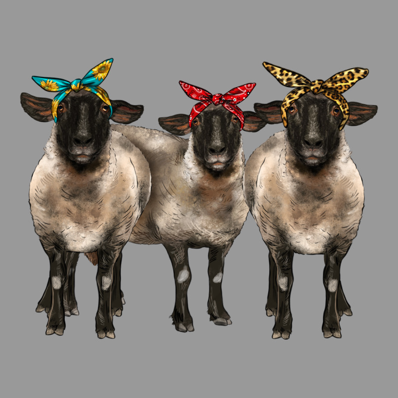 3 Sheeps Suffolk Ewe With Bandana Vintage Hoodie by BarkalooDesign | Teevron
