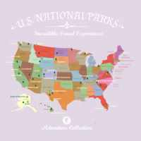 Us National Parks Map Colorful With All 59 National Parks Classic Tee | Teevron