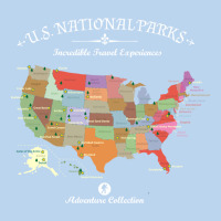 Us National Parks Map Colorful With All 59 National Parks Classic Tee | Teevron