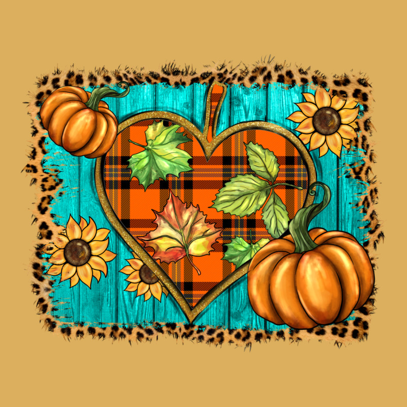 Fall Pumpkins And Sunflowers Heart Premium Hoodie by BarkalooDesign | Teevron