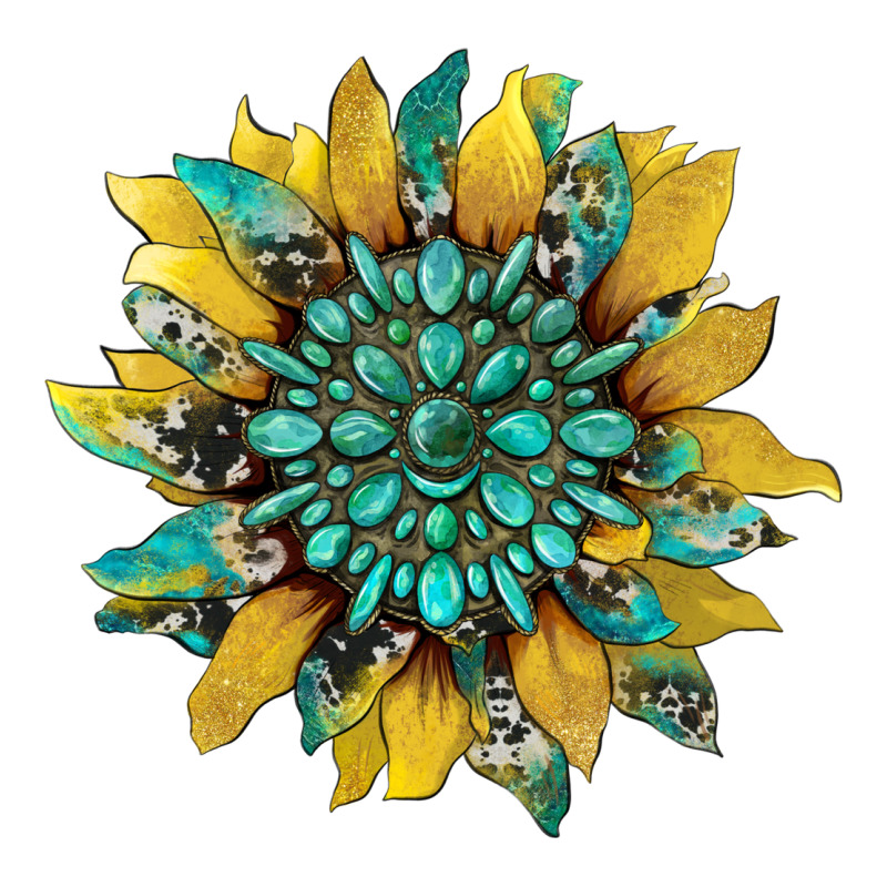 Sunflower With Gemstone And Cowhide Long Sleeve Tee by Artiststas | Teevron