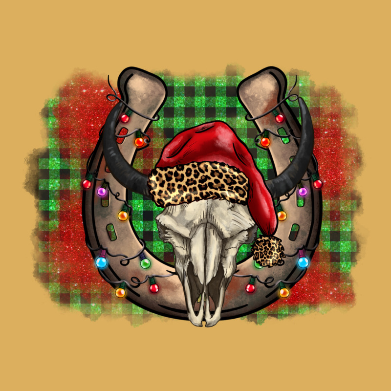 Christmas Horseshoe Bull Skull Premium Hoodie by BarkalooDesign | Teevron