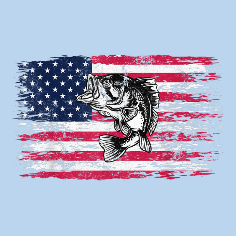 Bass Fishing Distressed American Flag Essential Classic Tee by linhVisuals | Teevron