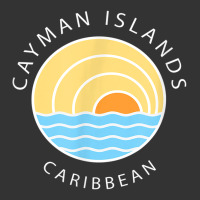 cayman islands retro colorful ocean sunset palm tree novelty | Teevron