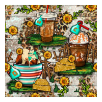 cow coffee cups and farm with leopard seamless pattern bbs | Teevron