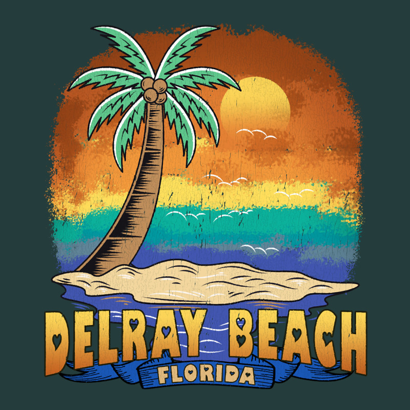 Delray Beach Florida  Vintage Distressed Souvenir Long Sleeve T Shirt Classic Tee by linhVisuals | Teevron