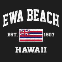 Ewa Beach Hawaii Hi Vintage State Athletic Style T Shirt Classic Tee | Teevron