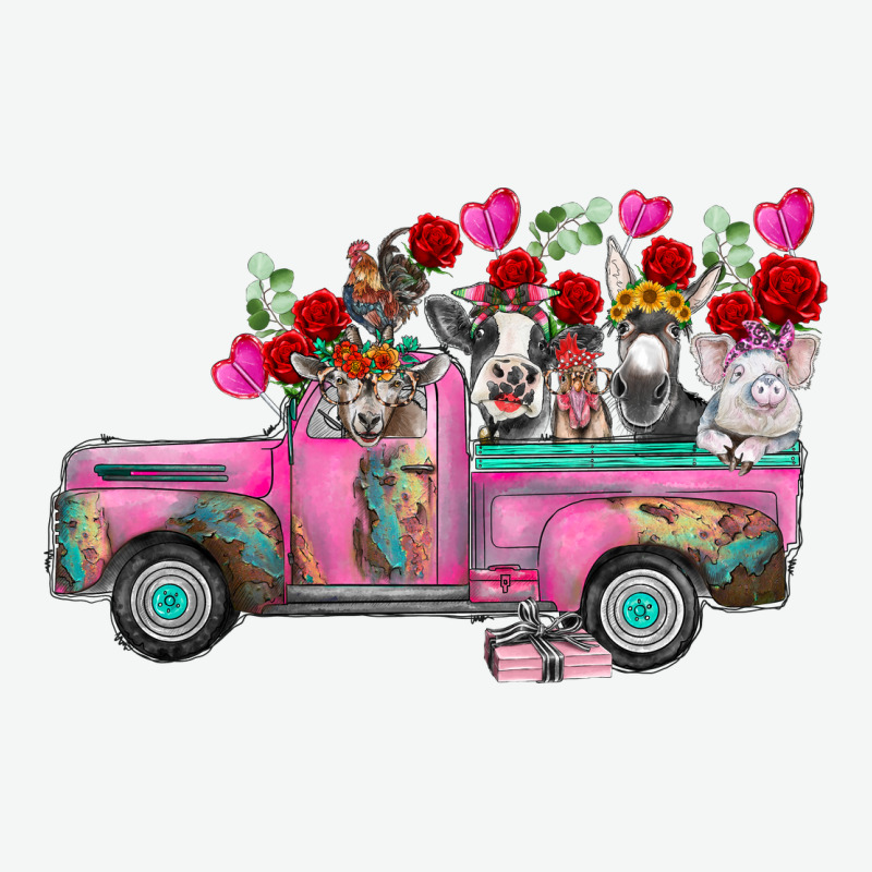 Farm Animals Valentine Truck Urban Heavy Tee by RacoonDesign | Teevron