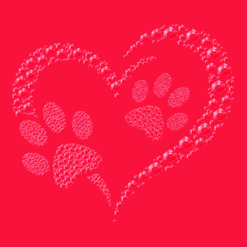 Funny Valentine Day Gift T  Shirt Paw Print Heart Dog Cat Owner Lover Classic Tee by linhVisuals | Teevron