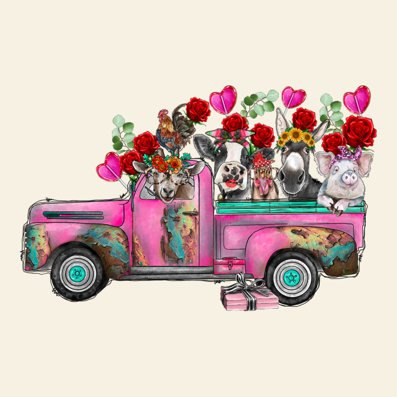 Farm Animals Valentine Truck Vintage Tee by RacoonDesign | Teevron