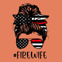 Fire Wife Messy Bun Firefighter Wife Thin Red Line Husband Classic Tee | Teevron