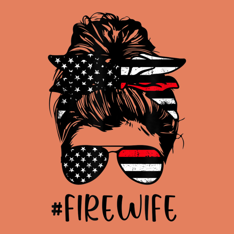 Fire Wife Messy Bun Firefighter Wife Thin Red Line Husband Classic Tee by linhVisuals | Teevron