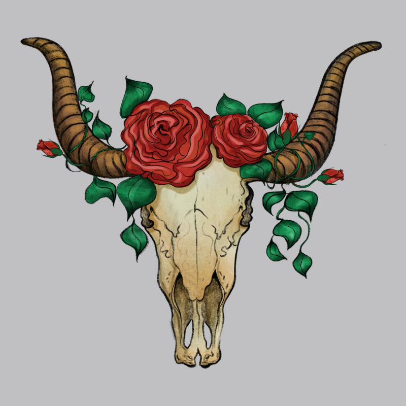 Bull Skull With Roses Long Sleeve Tee by Artiststas | Teevron