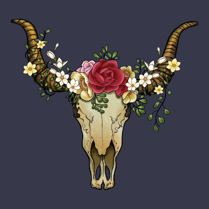 Bull Skull With Rose And Flowers Long Sleeve Tee by Artiststas | Teevron