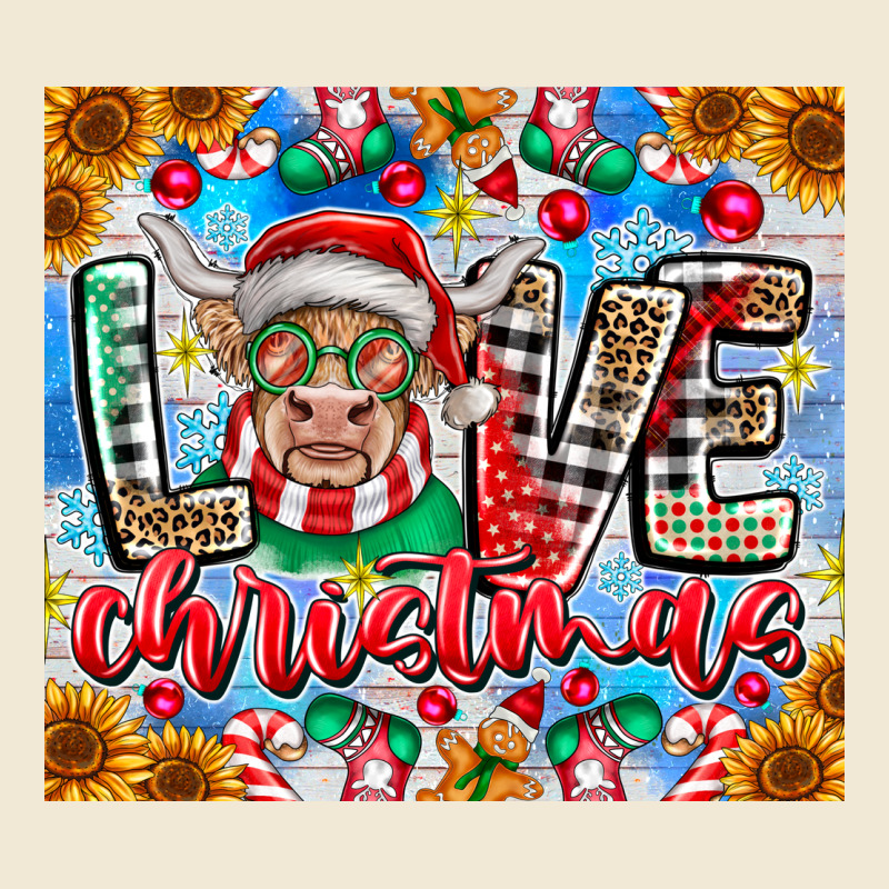 Love Christmas Highland Cow Premium Tee by CowhideDigitalArt | Teevron