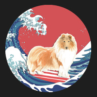 Rough Collie T  Shirt Rough Collie Gifts   Ocean Waves Surfing Rough C Classic Tee | Teevron