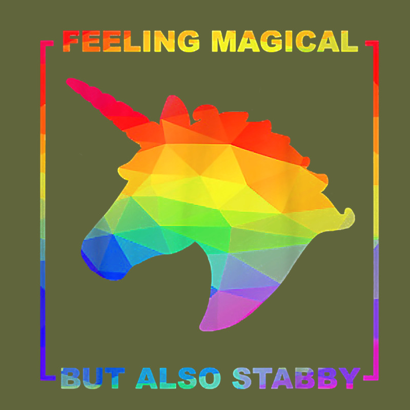 Feeling Magical But Also Stabby Unicorn Rainbow T Shirt Classic Tee by linhVisuals | Teevron