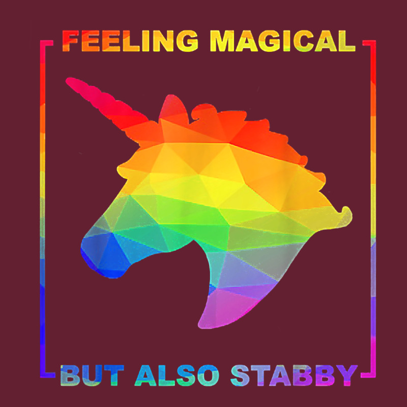 Feeling Magical But Also Stabby Unicorn Rainbow T Shirt Classic Tee by linhVisuals | Teevron