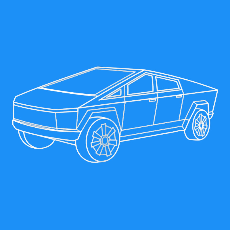 Cybertrucks Line Art Pocket Futuristic Ev Truck Cyber Design T Shirt Classic Tee by linhVisuals | Teevron