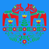 Swedish Dala Horse Folk Art T Shirt Classic Tee | Teevron