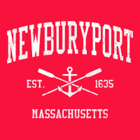 Newburyport Ma Vintage Crossed Oars & Boat Anchor Sports T Shirt Classic Tee | Teevron