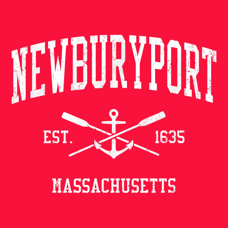 Newburyport Ma Vintage Crossed Oars & Boat Anchor Sports T Shirt Classic Tee by linhVisuals | Teevron