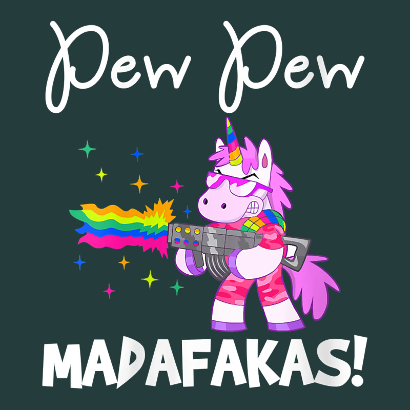 Womens Pew Madafakas Funny Fantasy Unicorn With Rainbow Gun   White V Classic Tee by linhVisuals | Teevron