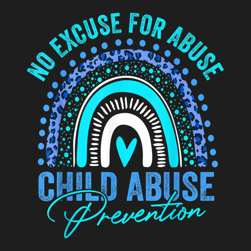 No Excuse Child Abuse Prevention Awareness Leopard Rainbow T Shirt Classic Tee by linhVisuals | Teevron