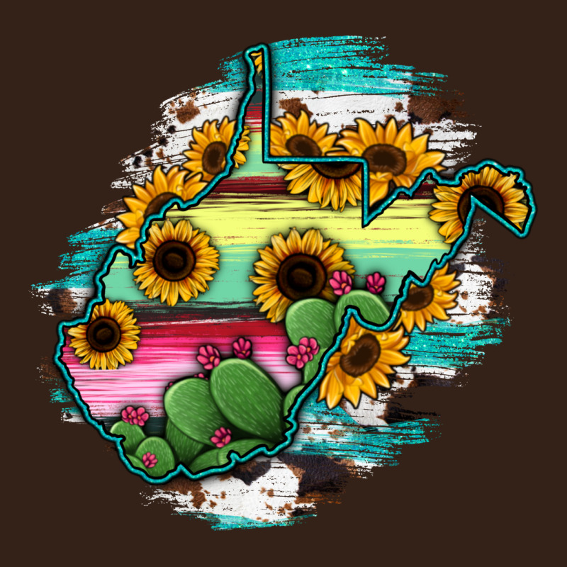 West Virginia Map Sunflower Cactus Serape Heavy Core Tee by RanaPortraitStore | Teevron