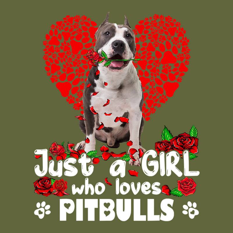 Pitbull Lover Dog Roses Funny Just A Girl Who Loves Pitbull 213 Pitbul Classic Tee by linhVisuals | Teevron