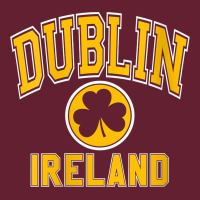 Womens Dublin Ireland Varsity Style Shamrock Green With Amber Print V Classic Tee | Teevron