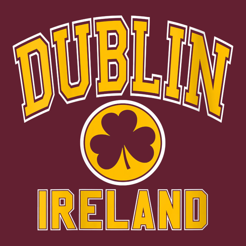 Womens Dublin Ireland Varsity Style Shamrock Green With Amber Print V Classic Tee by linhVisuals | Teevron