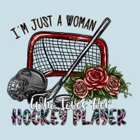 I'm Just A Woman Who Loves Her Hockey Player Ladies Tee | Teevron